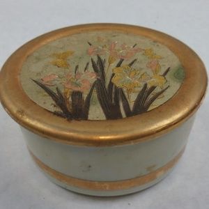 Himark Japan Giftware Chokin with Floral Engravings on Lid Trinket Box